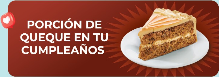 Porcion de Queque en tu cumpleaños